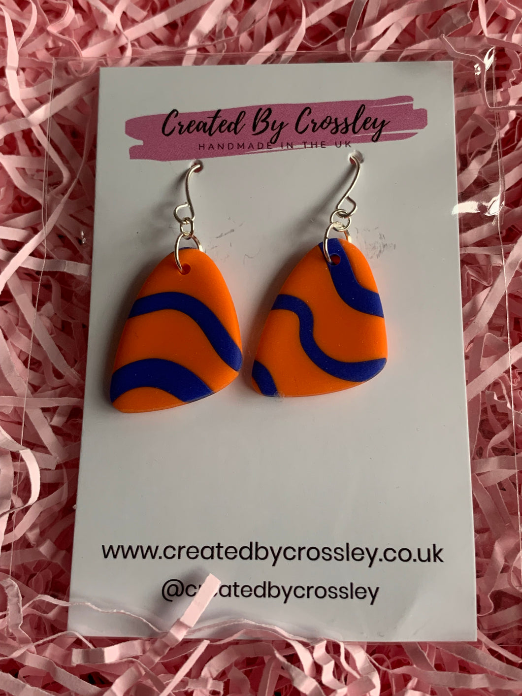 Orange Blue Clay Earrings