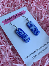 Load image into Gallery viewer, Blue Patterned Clay Earrings
