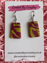 Load image into Gallery viewer, Purple Green Clay Earrings
