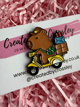 Load image into Gallery viewer, Delivery Scooter Capybara Pin Badge
