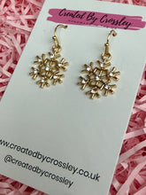 Load image into Gallery viewer, Gem Snowflake Charm Earrings
