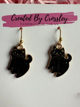 Load image into Gallery viewer, Black Cat Charm Earrings
