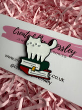Load image into Gallery viewer, Book Cat Pin Badge
