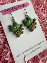 Load image into Gallery viewer, Guitar Frog Charm Earrings
