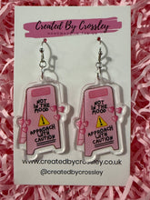 Load image into Gallery viewer, Approach with Caution Charm Earrings
