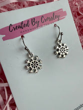 Load image into Gallery viewer, Mini Snowflake Charm Earrings
