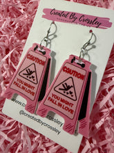 Load image into Gallery viewer, Love Caution Charm Earrings

