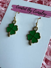 Load image into Gallery viewer, Four Leaf Clover Charm Earrings

