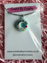 Load image into Gallery viewer, Blue Doughnut Charm Necklace
