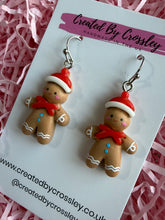 Load image into Gallery viewer, Chunky Gingerbread Man Charm Earrings
