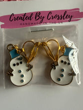 Load image into Gallery viewer, Snowman Clip On Earrings
