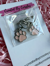 Load image into Gallery viewer, Pink Paw Print Clip On Earrings
