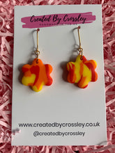 Load image into Gallery viewer, Sunset Flower Clay Earrings
