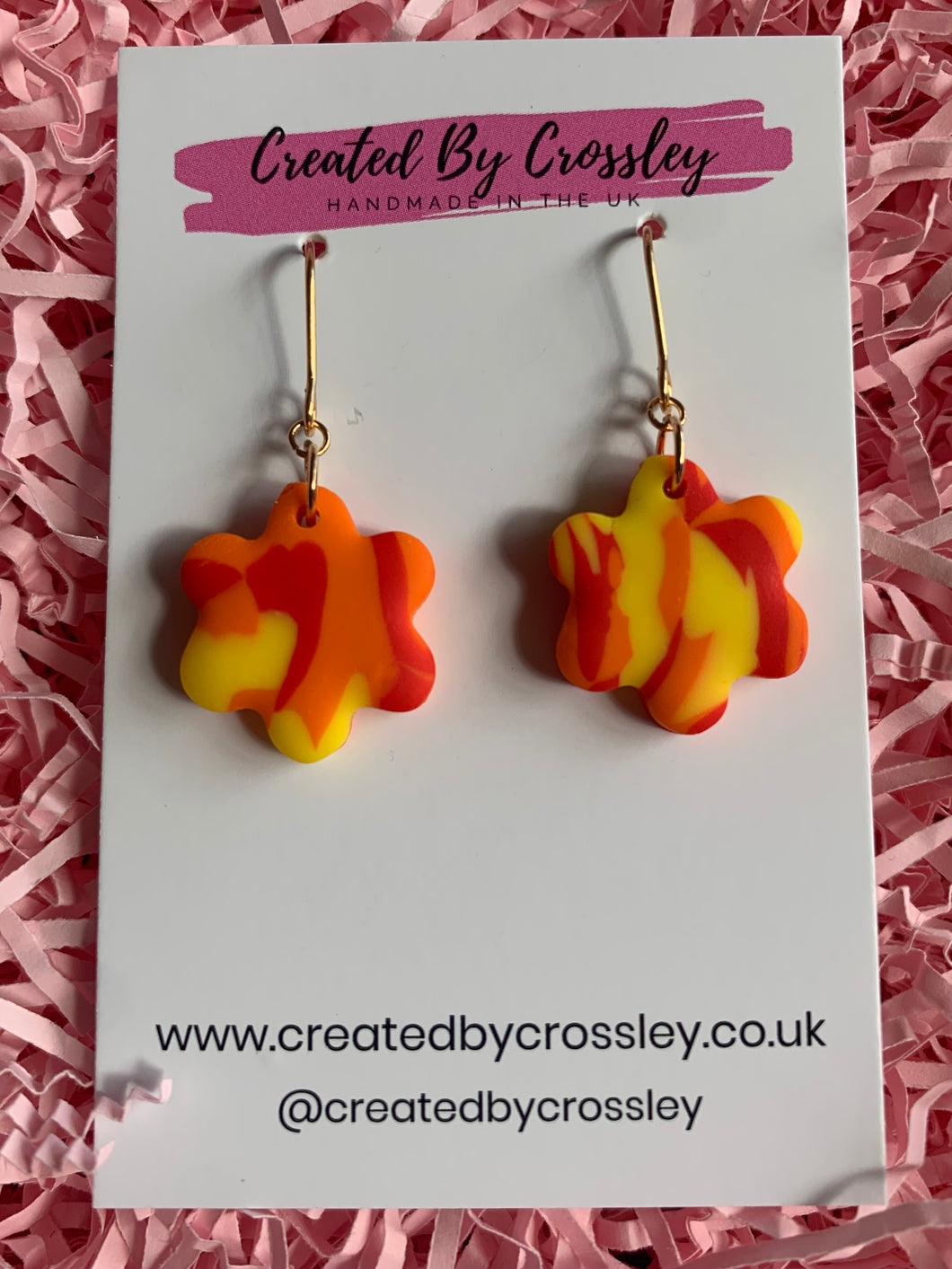 Sunset Flower Clay Earrings