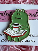 Load image into Gallery viewer, Reading Frog Pin Badge
