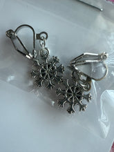 Load image into Gallery viewer, Mini Snowflake Clip On Earrings
