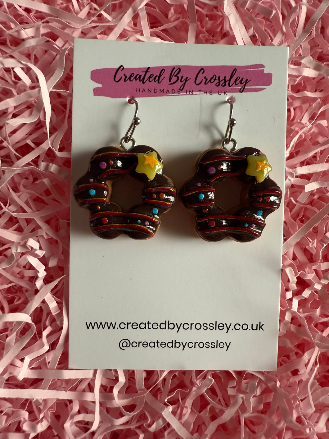 Chocolate Doughnut Charm Earrings