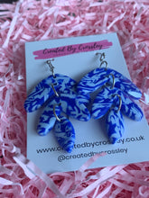 Load image into Gallery viewer, Blue Statement Clay Earrings
