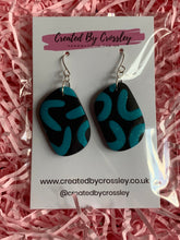 Load image into Gallery viewer, Black Blue Clay Earrings
