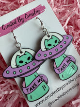 Load image into Gallery viewer, Space Cat Charm Earrings
