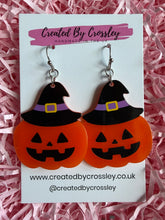 Load image into Gallery viewer, Pumpkin Witch Charm Earrings
