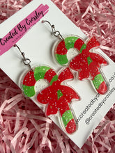 Load image into Gallery viewer, Large Candycane Charm Earrings
