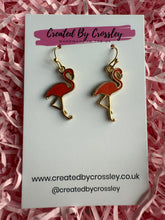 Load image into Gallery viewer, Pink Flamingo Charm Earrings
