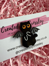 Load image into Gallery viewer, Bat Cat Pin Badge
