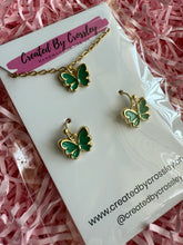 Load image into Gallery viewer, Mini Green Butterfly Jewellery Set
