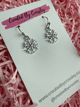 Load image into Gallery viewer, Mini Gem Snowflake Charm Earrings
