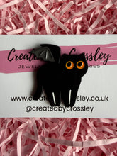 Load image into Gallery viewer, Bat Cat Pin Badge
