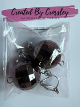 Load image into Gallery viewer, Black Disco Ball Clip On Earrings
