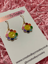 Load image into Gallery viewer, Rainbow Flower Charm Earrings
