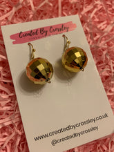 Load image into Gallery viewer, Gold Disco Ball Charm Earrings
