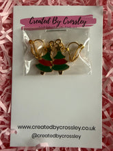 Load image into Gallery viewer, Christmas Tree Clip On Earrings
