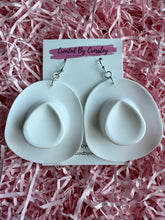 Load image into Gallery viewer, White Cowboy Hat Charm Earrings
