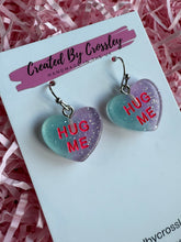 Load image into Gallery viewer, Glitter Heart Charm Earrings

