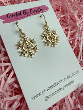 Load image into Gallery viewer, Gem Snowflake Charm Earrings
