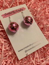 Load image into Gallery viewer, Pink Disco Ball Charm Earrings
