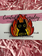 Load image into Gallery viewer, Fire Cat Pin Badge
