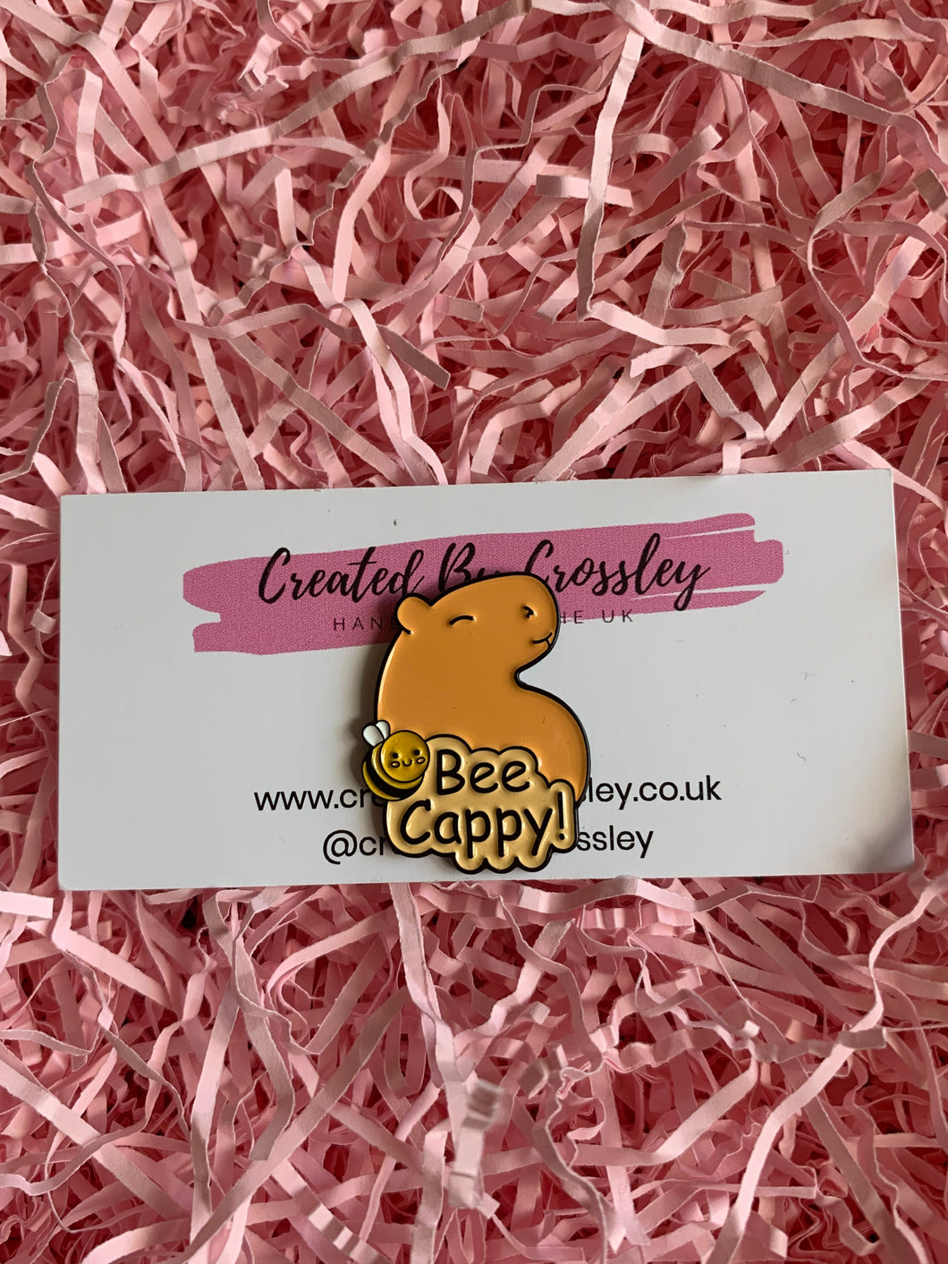 Bee Cappy! Capybara Pin Badge