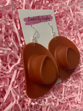 Load image into Gallery viewer, Large Brown Cowboy Hat Charm Earrings
