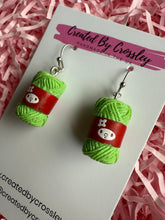 Load image into Gallery viewer, Green Wool Charm Earrings
