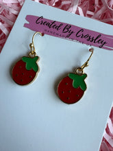 Load image into Gallery viewer, Strawberry Charm Earrings
