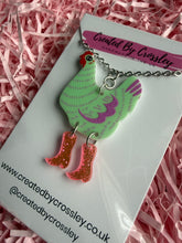 Load image into Gallery viewer, Green Chicken Charm Necklace
