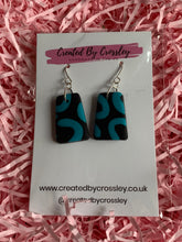 Load image into Gallery viewer, Black Blue Clay Earrings
