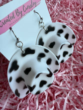 Load image into Gallery viewer, Large Black and White Cowboy Hat Charm Earrings
