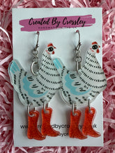Load image into Gallery viewer, White Chicken Charm Earrings
