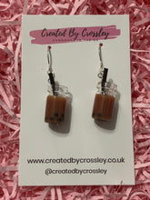 Load image into Gallery viewer, Brown Bubble Tea Charm Earrings
