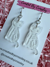 Load image into Gallery viewer, Skeleton Cat Charm Earrings
